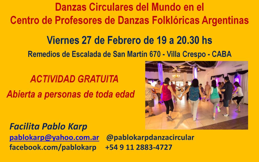 DANZAS CIRCULARES DEL MUNDO EN VILLA CRESPO – ACTIVIDAD GRATUITA